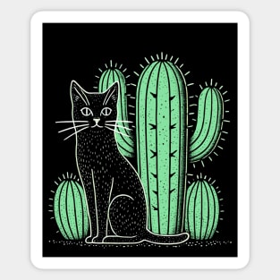 Cat and Cactus Sticker